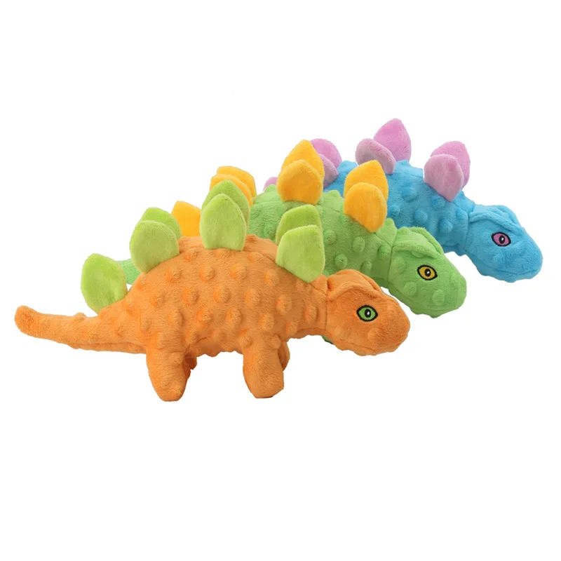 Juguetes de peluche para perros pequeños y grandes, juguete chirriante de dinosaurio, resistente a las mordeduras, chirriante - imagen 2