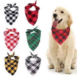 Bandana para perros de algodón a cuadros - suave y ajustable
