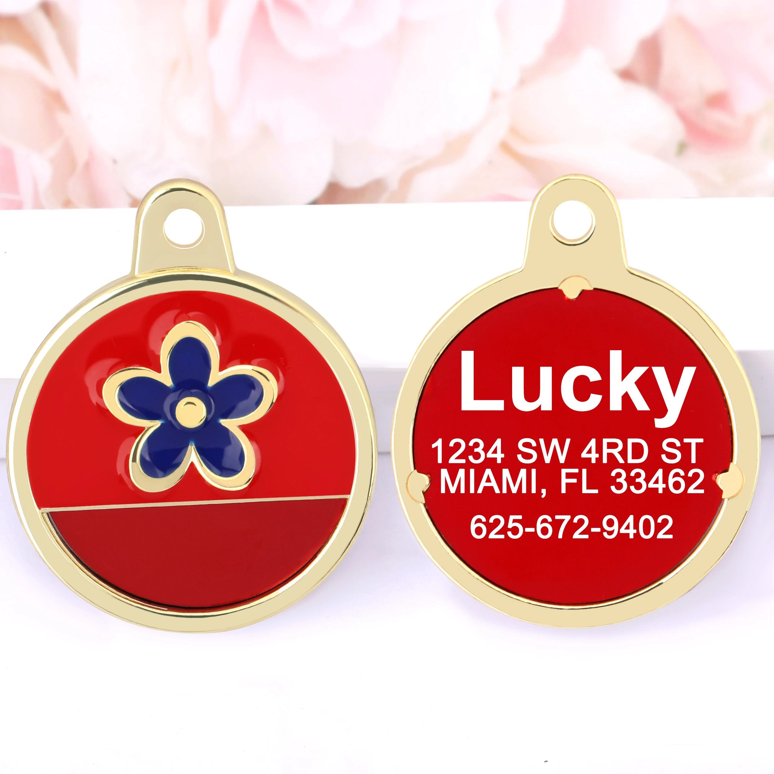 Etiqueta de identificación de perro de Metal, etiquetas de nombre personalizadas para perros, placa de identificación antipérdida grabada personalizada para perros pequeños y medianos, accesorios para mascotas - imagen 5