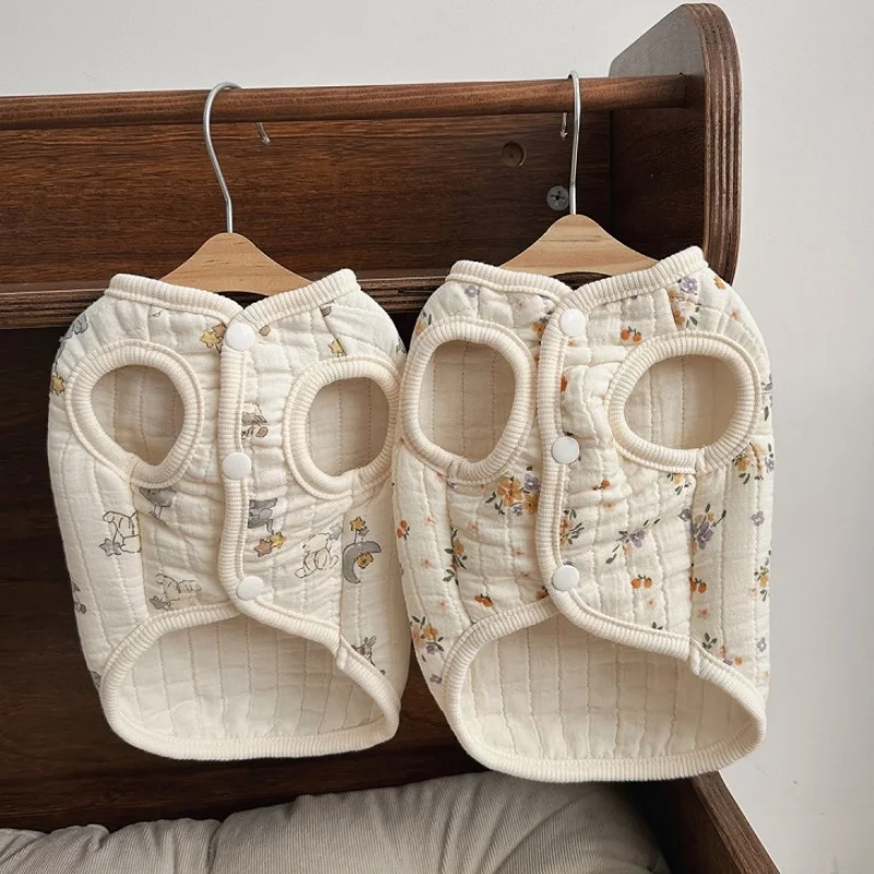 Chaqueta de plumón para perro, ropa cálida de invierno para perro, chaqueta con estampado de dibujos animados para cachorro, abrigo de algodón suave, chaleco para gato, cárdigan, disfraz para mascota - imagen 5