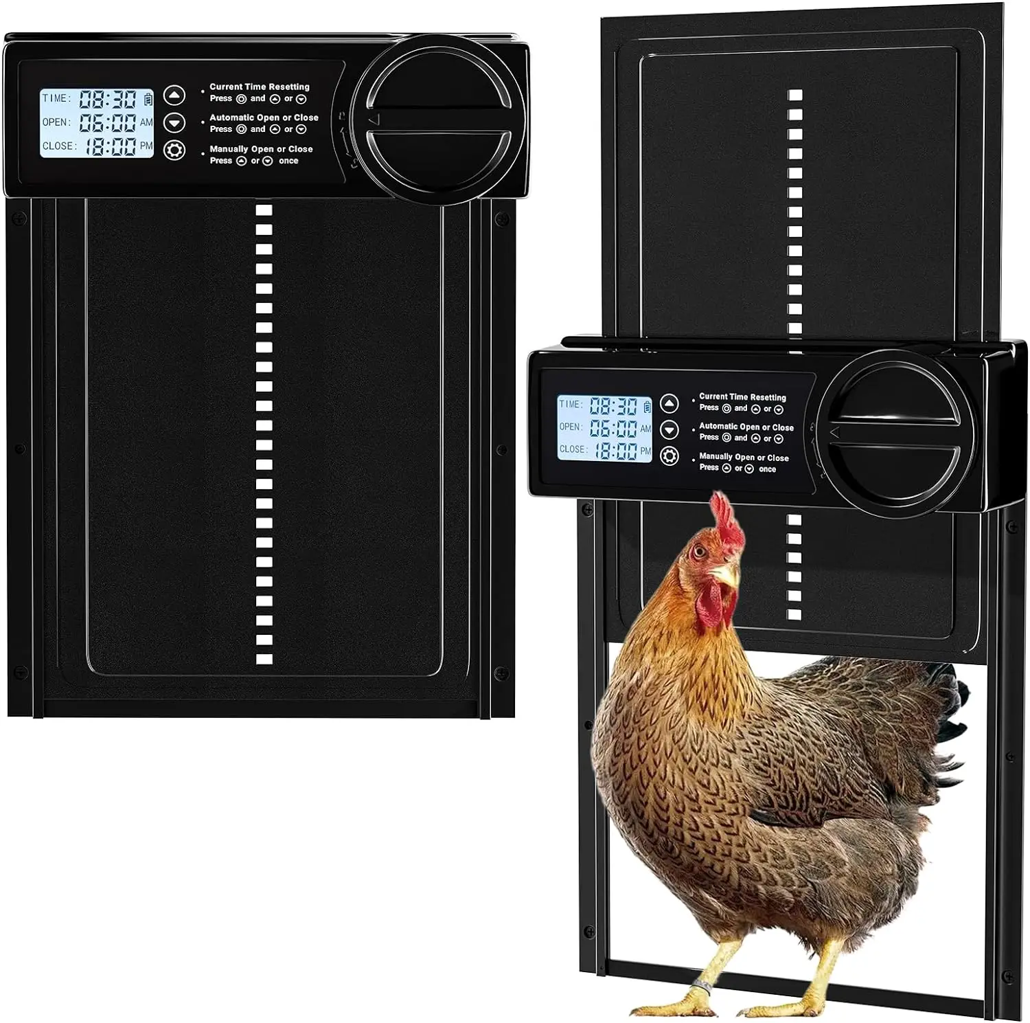 Puerta automática para gallinero con temporizador inteligente