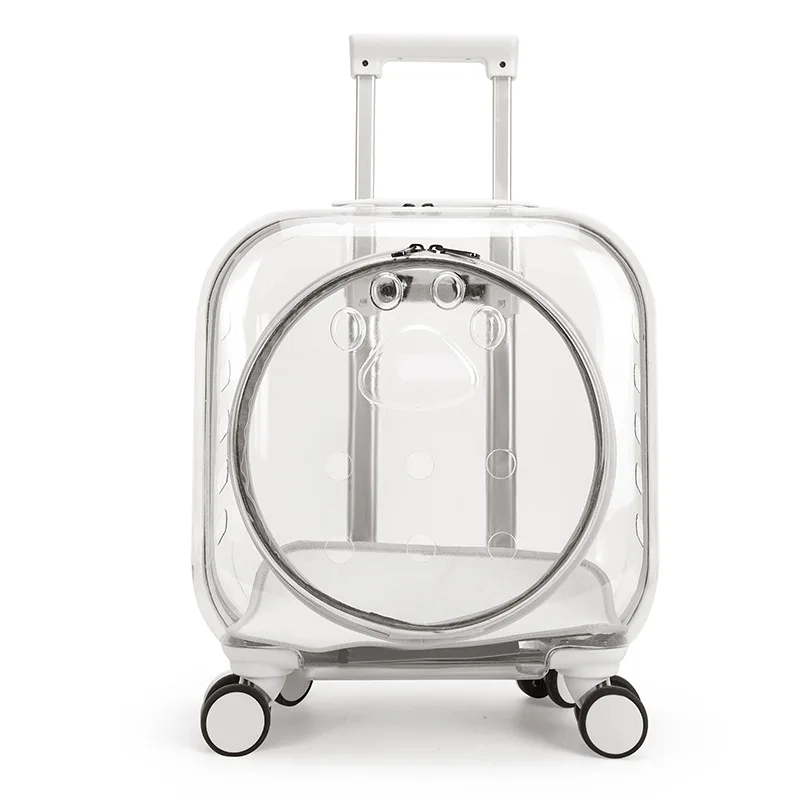 Maleta transparente cápsula espacial para perros y gatos transpirable