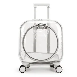 Maleta transparente cápsula espacial para perros y gatos transpirable