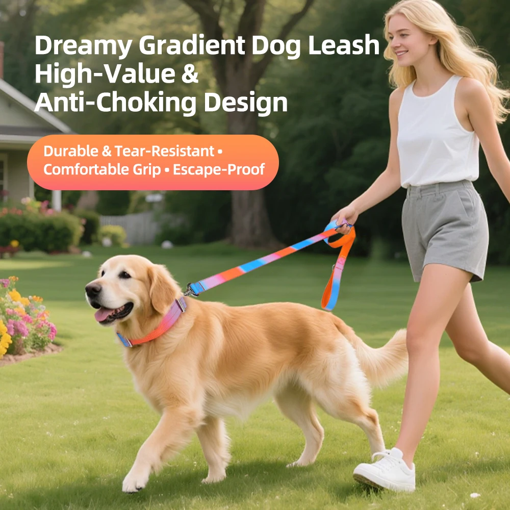 Collar degradado ancho, grueso para perros medianos y grandes con asas - imagen 3