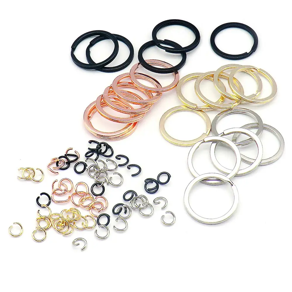 100 Uds llavero redondo línea plana Collar para mascotas llavero titular para joyería etiqueta de identificación fabricación al por mayor DIY accesorios de regalo de día - imagen 4