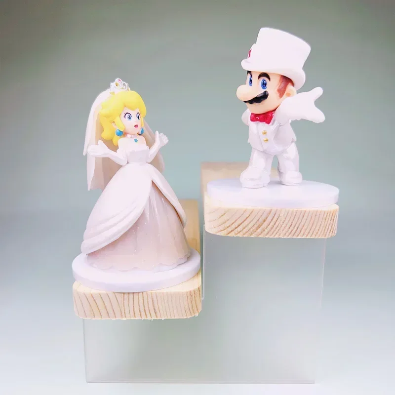 8 Uds Super Marios Bros Anime figura de acción juguete tema de boda modelo de dibujos animados muñecas Luigi princesa melocotón Bowser Boo juguetes regalos para niños - imagen 5