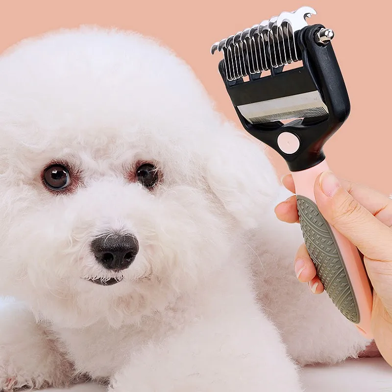 Cepillo para perros, removedor de pelo para mascotas, cuchillo de doble cara, peines para el cuidado de perros, apertura de nudos, cepillo multifuncional para perros, suministros para mascotas - imagen 4