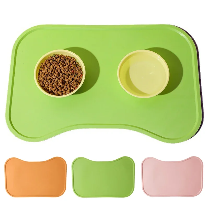 Cuenco para perro y gato, estera de comida con labios altos, almohadilla de alimentación impermeable de silicona para comida de mascotas, bandeja alimentadora para cachorros, cojín de agua, estera para aperitivos - imagen 2