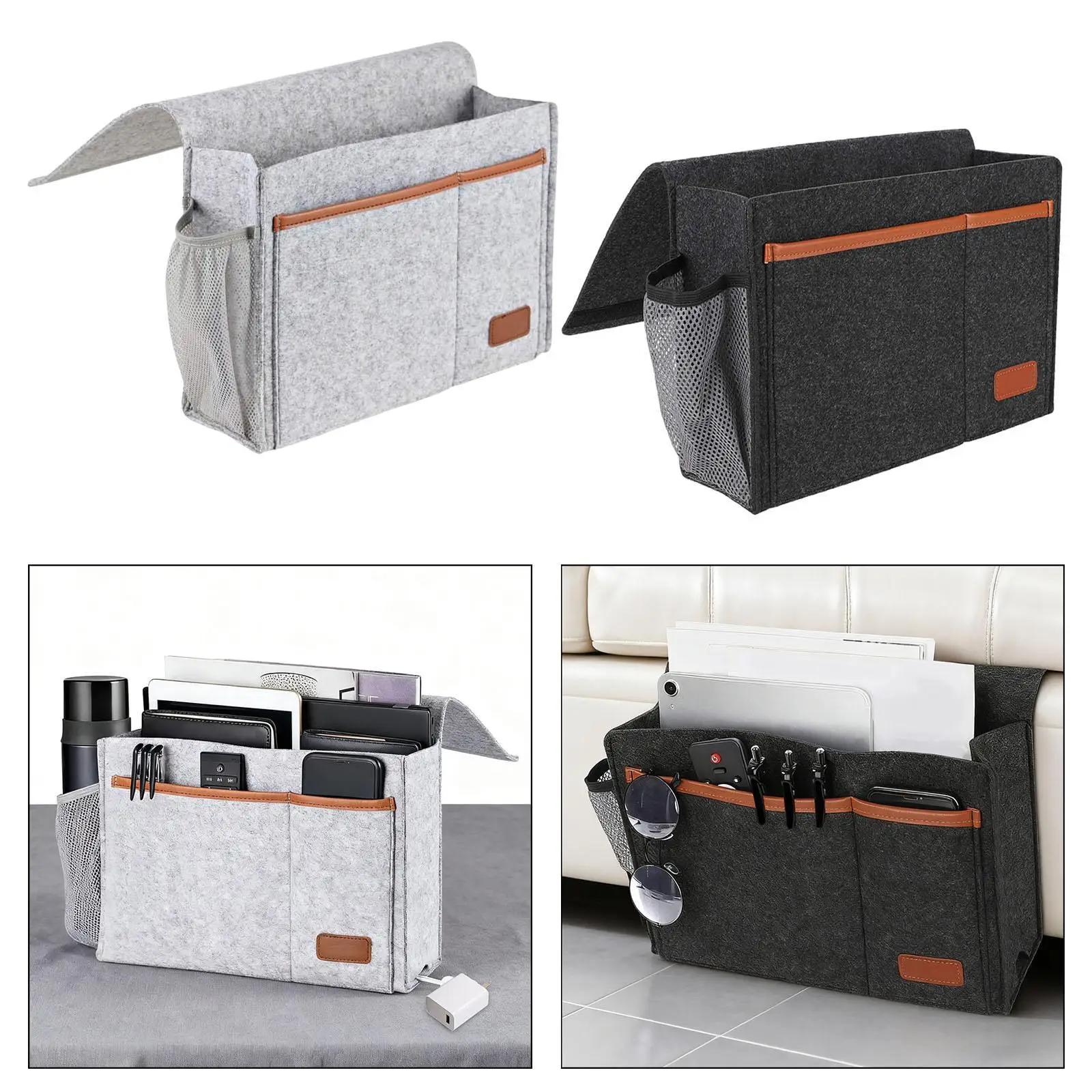 Bedside Storage Bag Bed Organizer Container Portable Magazine Holder Water