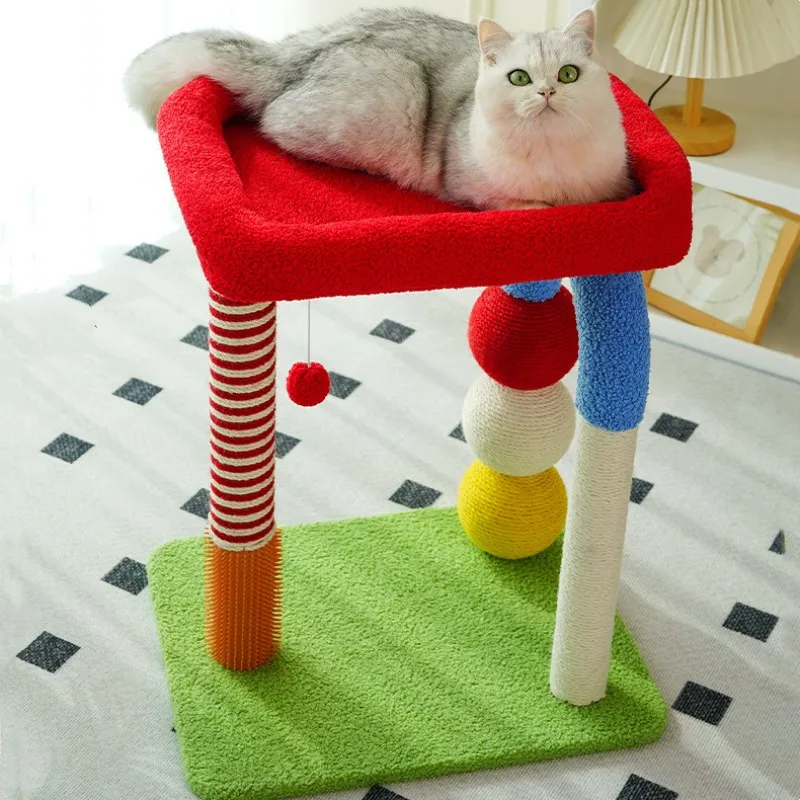 Cat Climbing Frame Colorful Cat Tree House Sisal Column Scratching Post Fot Cats Jumping Shelf Cats House Scratchers Pet Toys - imagen 4