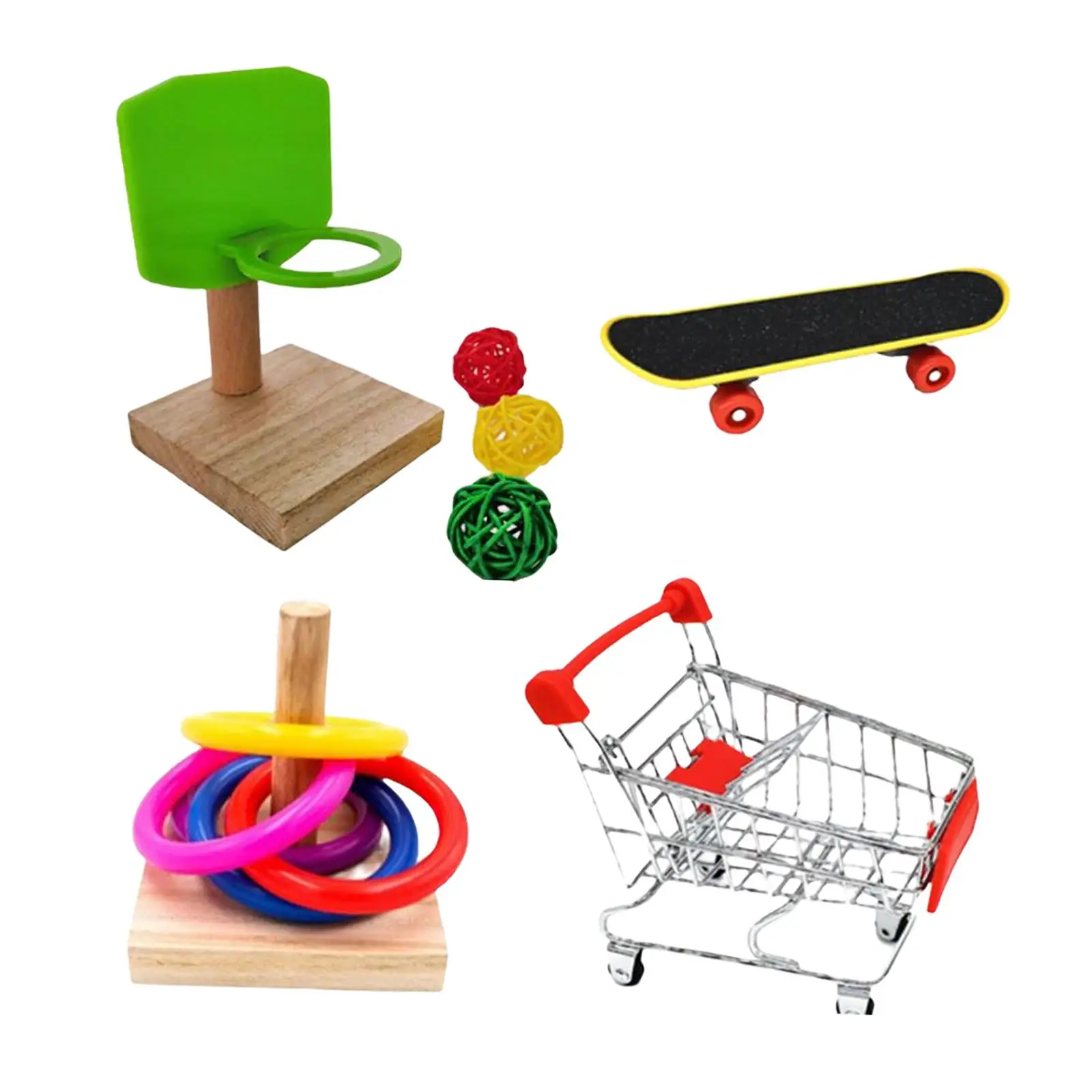 Bird Training Toys Parrot Intelligence Toy Tabletop Basketball for Lovebird