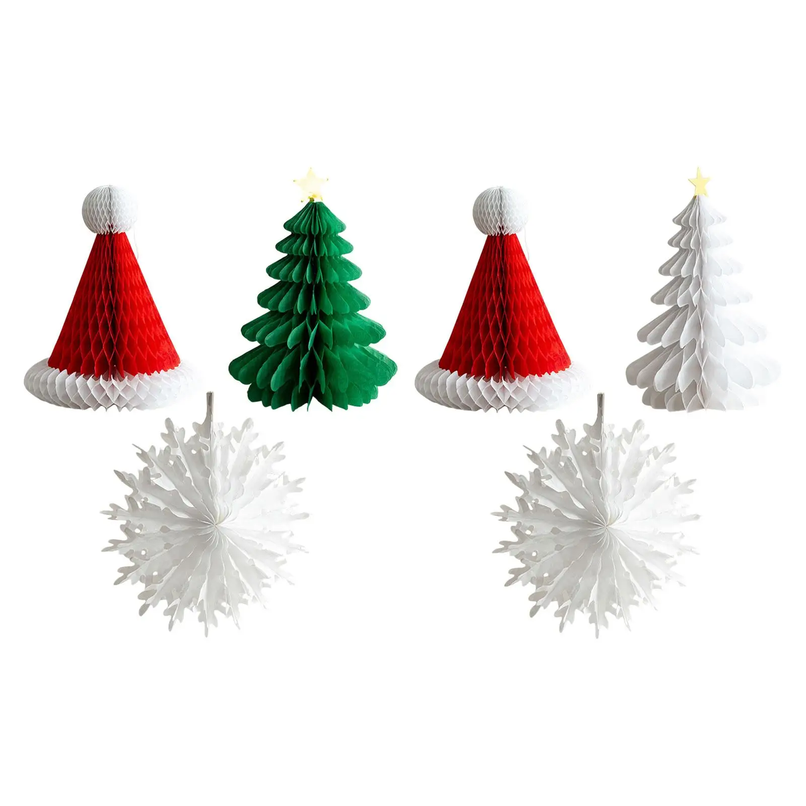 3Pcs Honeycomb Paper Christmas Tree Ornaments Table Centerpiece Modern Collectible Hanging Decorations for Celebration Party 3Pcs Honeycomb Paper Christmas Tree Ornaments Table Centerpiece Modern Collectible Hanging Decorations for Celebration Party
