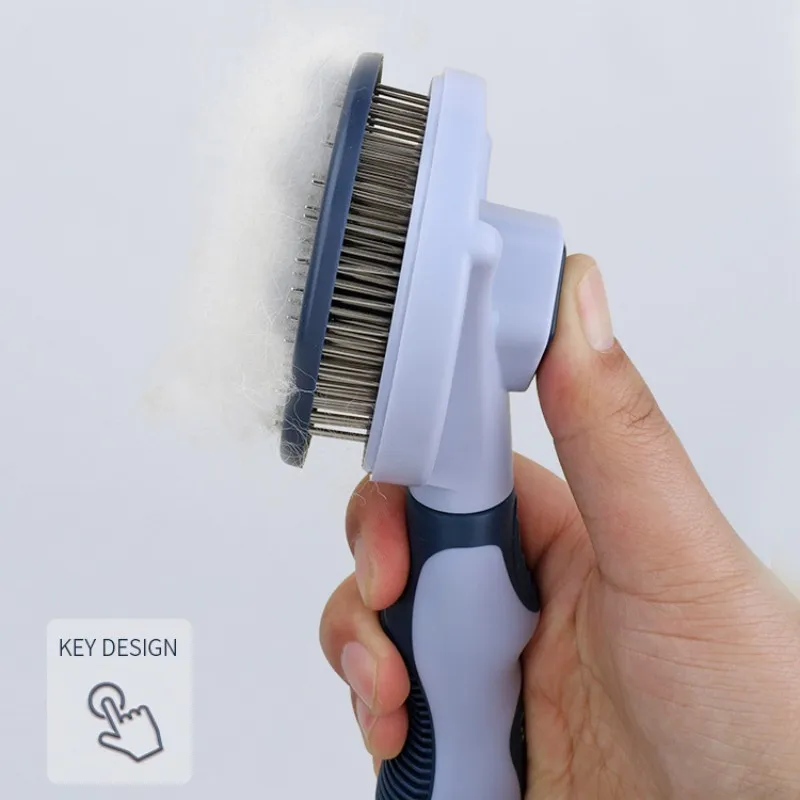 Peine automático para perros y gatos, cepillo para quitar el pelo de mascotas, autolimpieza, peines de un botón, apertura de nudo, suministros para mascotas - imagen 2