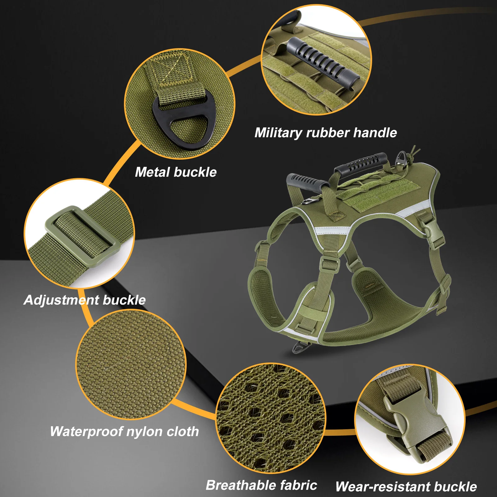 Nuevo chaleco militar táctico para mascotas pastor alemán Golden Retriever, arnés de entrenamiento táctico para perros grandes, accesorios para perros - imagen 3