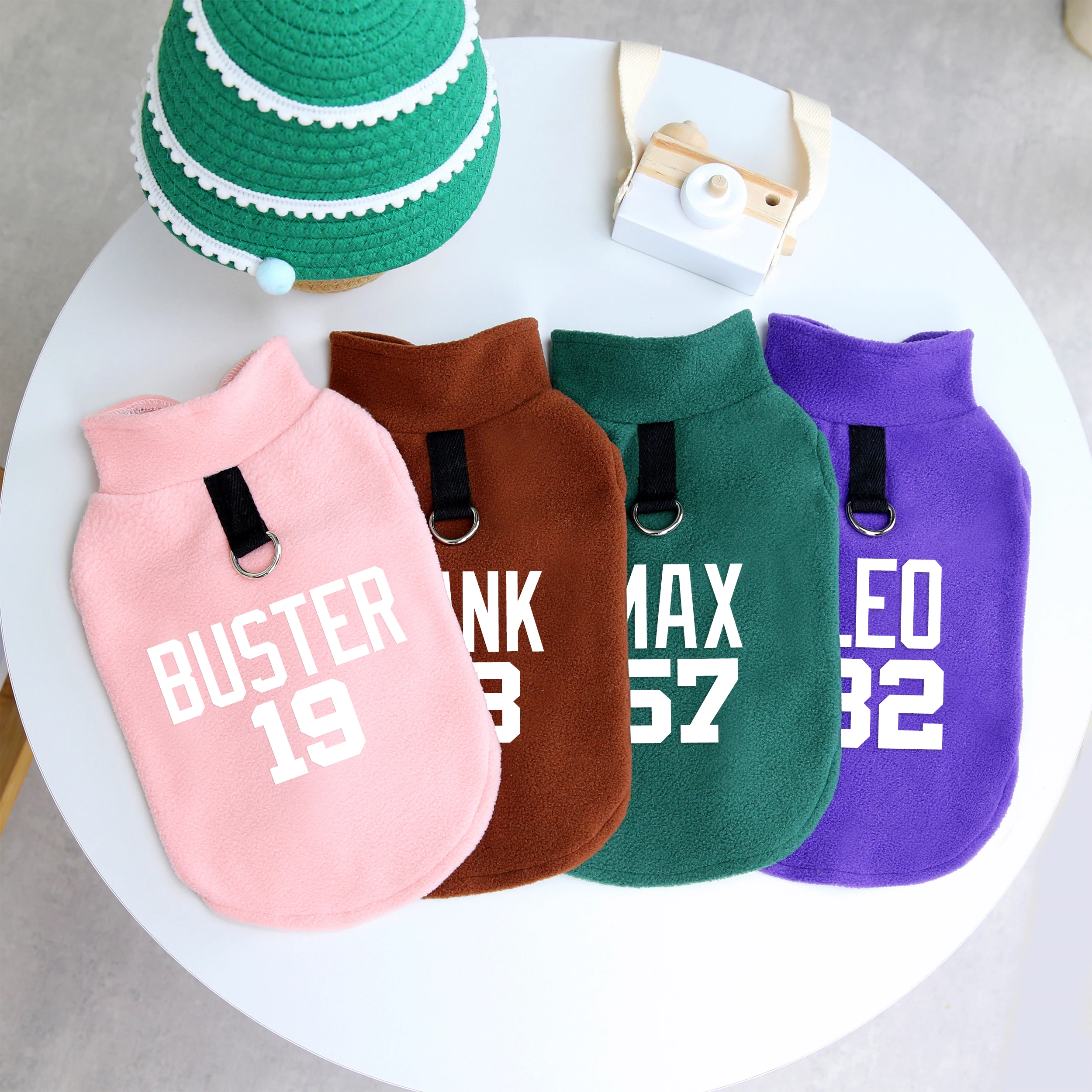 Ropa personalizada para perros, chaleco de lana suave para perros, ropa cálida de invierno para mascotas, impresión gratuita, número de nombre para perros pequeños, medianos, gatos, Pug - imagen 2