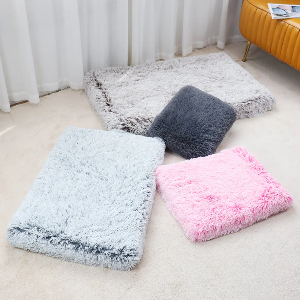 OUZEY-cama cuadrada de felpa para perros, cojín suave y cálido para perros pequeños, medianos y grandes, cómoda casa para dormir para perros y gatos, otoño e invierno - imagen 3