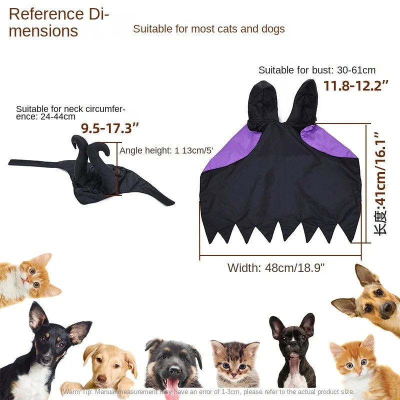Capa de Halloween con sombrero para perro, manto femenino para dormir, sombrero para gato, suministros de ropa para mascotas, decoración para perros - imagen 2