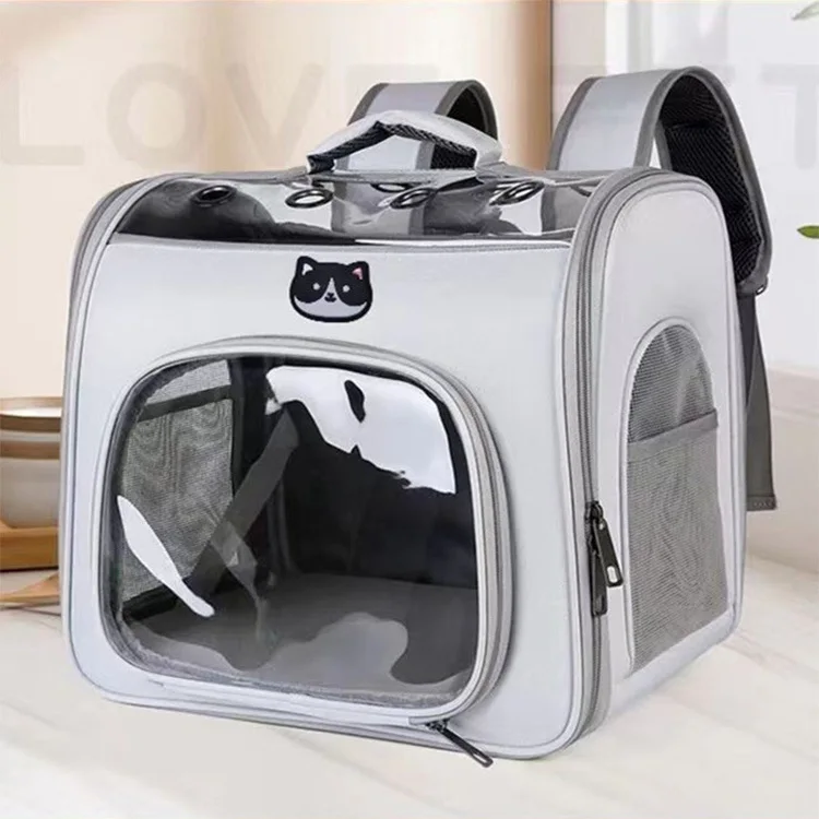 Mochila transportín transparente plegable para gatos – Espaciosa - imagen 3