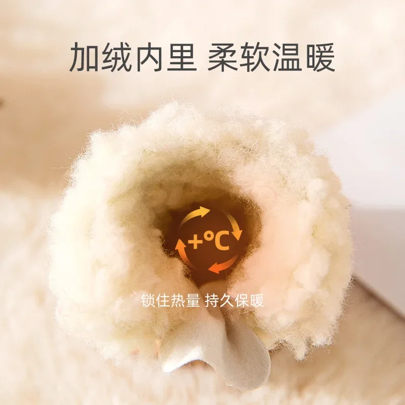 Mascotas de invierno de lana de cordero para perros, 4 paquetes de zapatos de algodón, cubierta cálida para pies de perros pequeños, zapatos antideslizantes - imagen 4