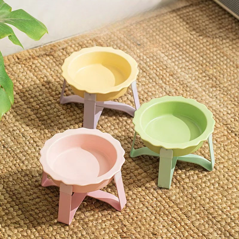 Cuenco de comida para gatos con protección del cuello, cuenco de agua potable duradero para gatos, suministros de cerámica para alimentación de gatitos y gatos, 1 ud.