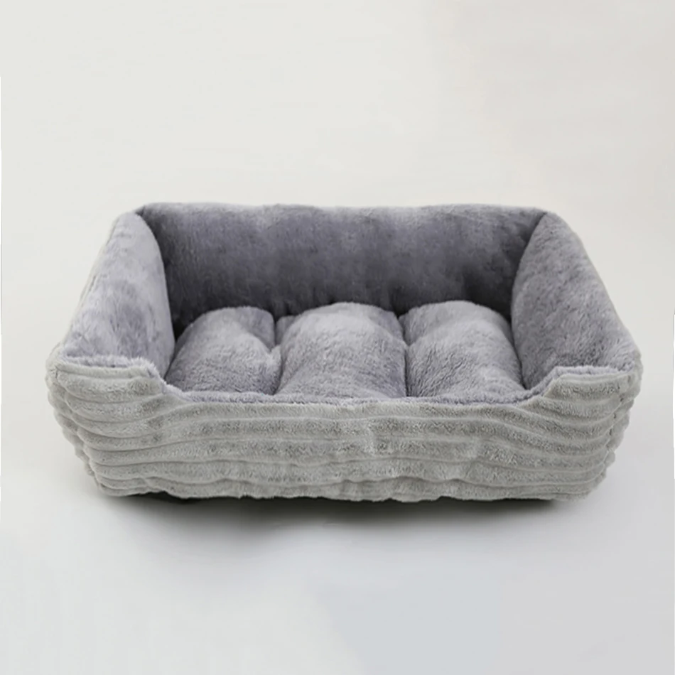 Cama sofá calmante cuadrada de felpa para perros pequeños, medianos y gatos - imagen 3