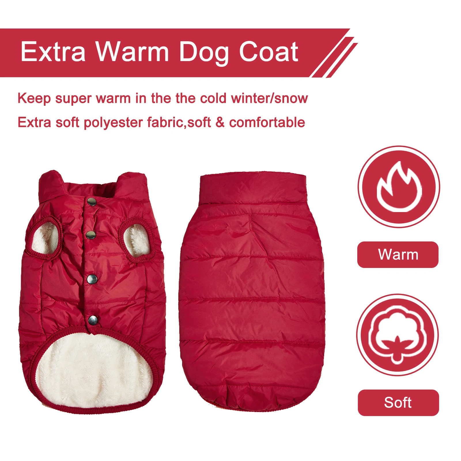 Abrigo de invierno para perros pequeños y grandes – Cálido, práctico - imagen 3