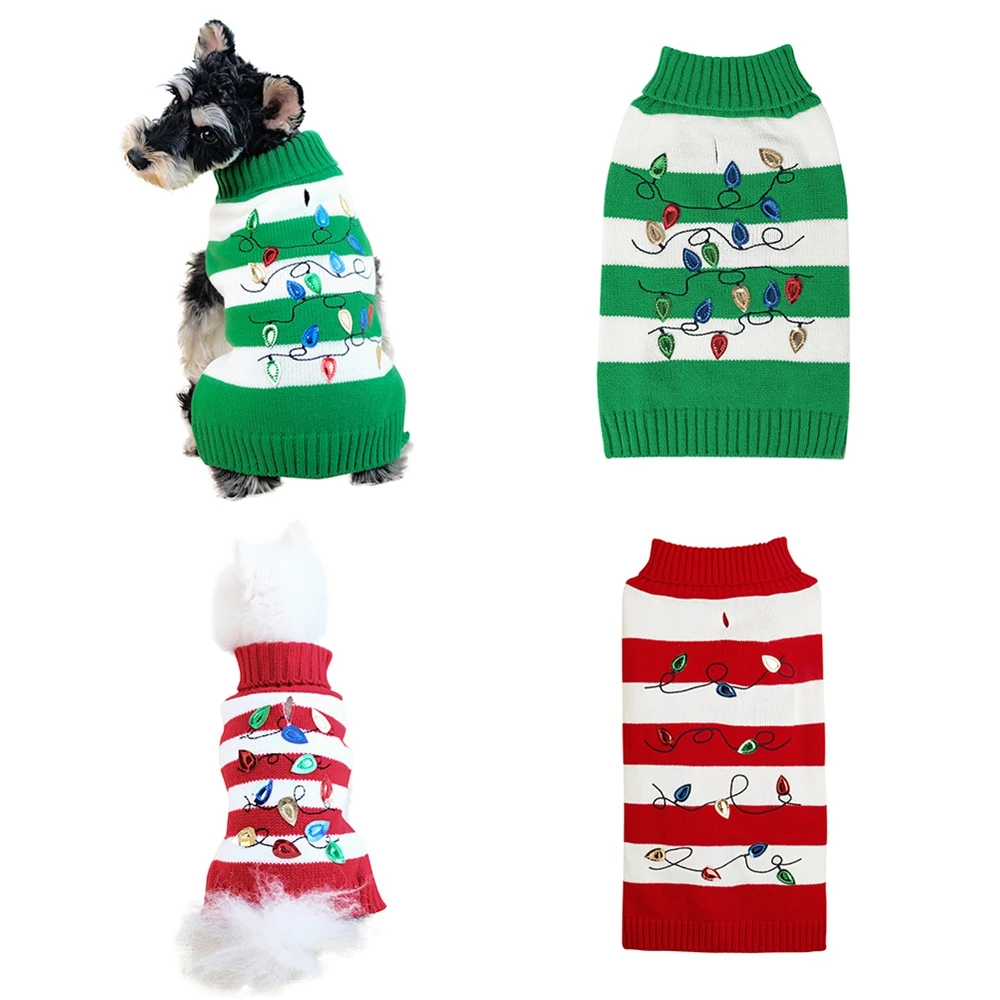 Suéteres navideños para perros pequeños, ropa cálida de invierno para mascotas, suéter suave para gatos, abrigo para Chihuahua, chaqueta para cachorros - imagen 3
