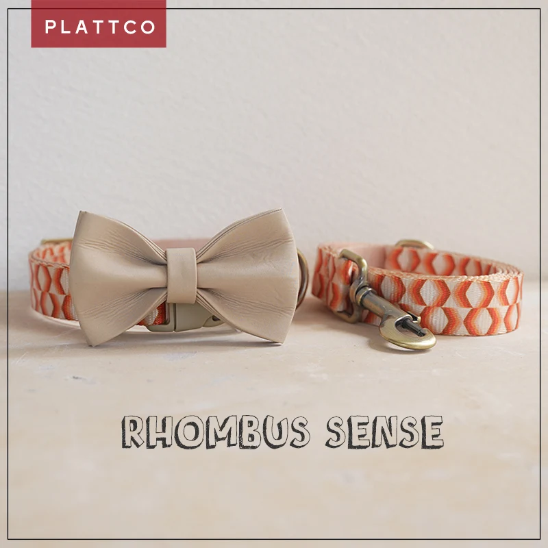 Conjunto de Collar de perro personalizado de diseñador, collares de nailon personalizados con nombre de perro, accesorios, Bulldog Francés, Pug, rombo, sentido PDC364