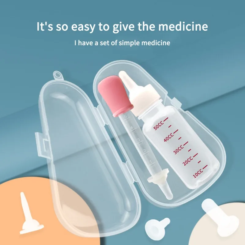 Juego de biberones de 50ml para alimentación de perros y gatos, alimentador de leche y agua para lactancia, bebedero para gatos recién nacidos, suministros para mascotas - imagen 4