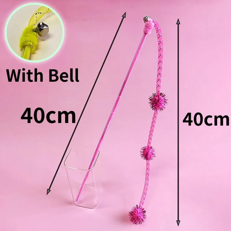 Juguete para gatos, pelota de lana, palos para gatos, juguetes para gatos, palo elástico interactivo, juguetes para gatos, bola colorida, juguete con borlas, rompecabezas para gatitos