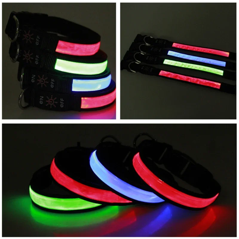 Collar LED brillante para perro, Collar luminoso con carga USB intermitente ajustable, arnés de luz nocturna para perros grandes, medianos y pequeños, artículos para mascotas - imagen 5