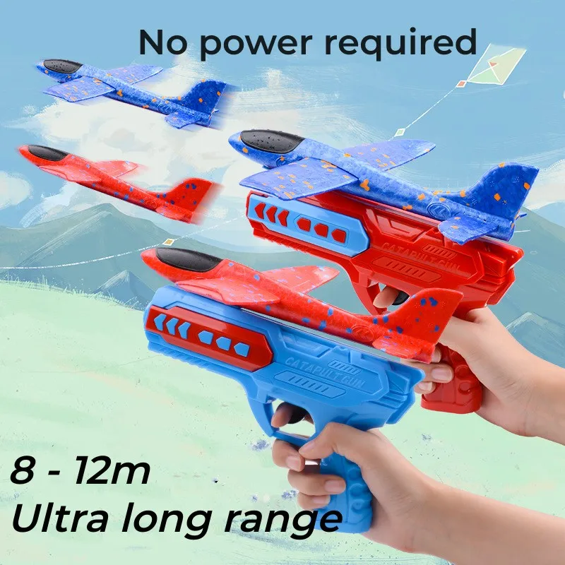 Juguete lanzador de avión de espuma para mascotas, catapulta interactiva para deportes al aire libre, juego de aviones, regalos para niños, juguetes para perros - imagen 2