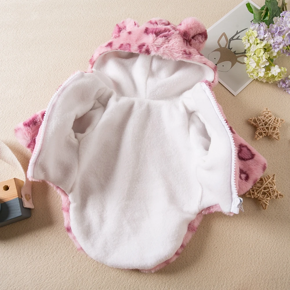 Sudadera con capucha para perro con estampado de leopardo, abrigo de invierno de forro polar cálido para perros pequeños, ropa para perros, Bulldog Francés y gatos con capucha suave - imagen 5
