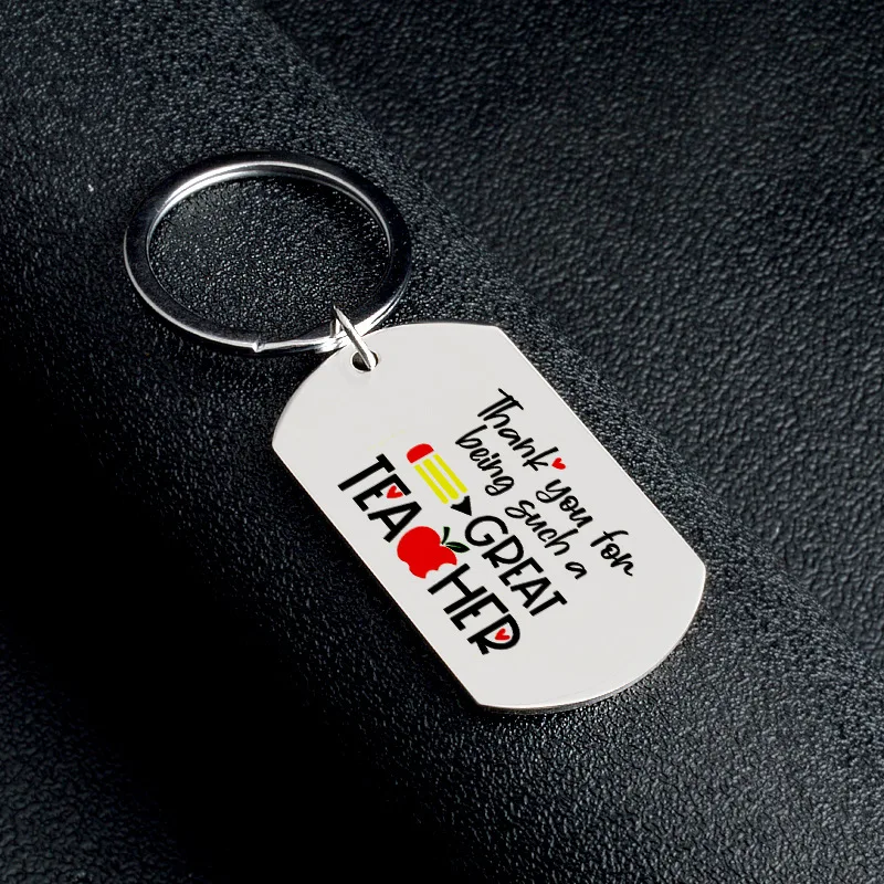 1 unidad, gracias por ser un gran profesor. Temporada de Graduación LLavero de acero inoxidable, el mejor regalo para profesores - imagen 5