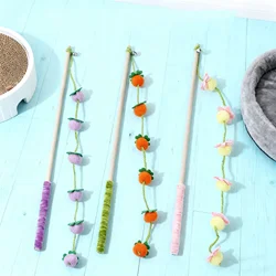 Varita interactiva para gatos – Palo de juego con mango forma fruta