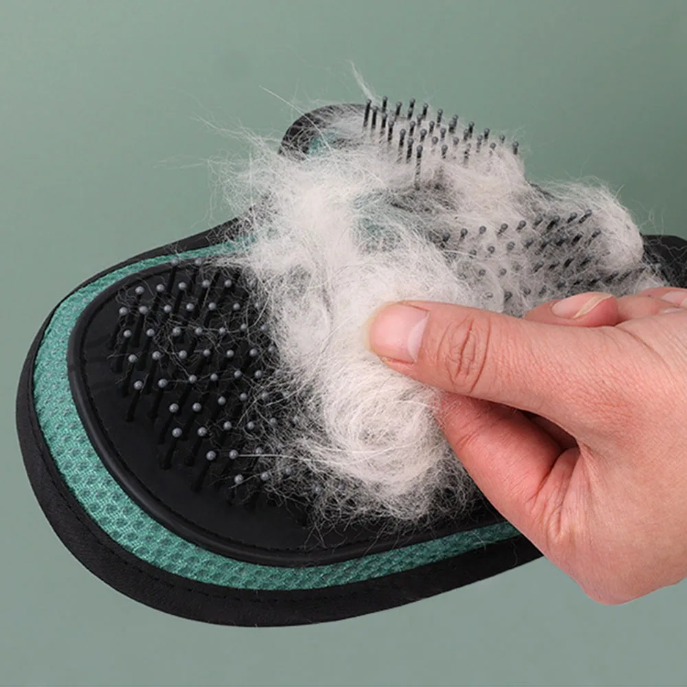 Guante de masaje para baño de mascotas y peine removedor de pelo, cepillo para quitar el pelo para perros y gatos con agujas, herramienta de limpieza y aseo para gatos y perros, - imagen 4