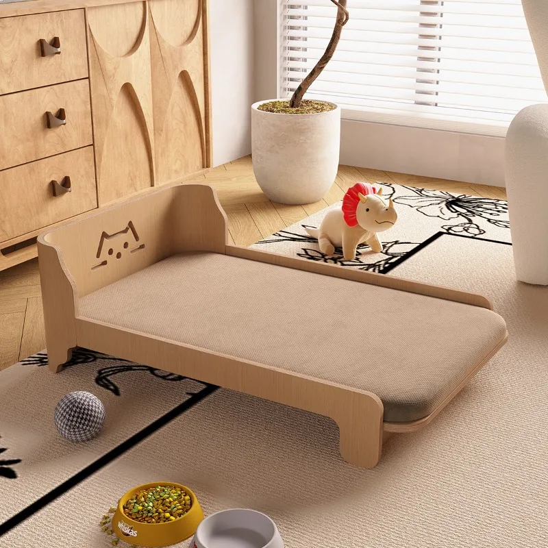 Casa Simple para perros y gatos, puede desmontar, lavar interior, sofá cama de madera maciza para mascotas, esponja suave, productos para mascotas a prueba de humedad, accesorios