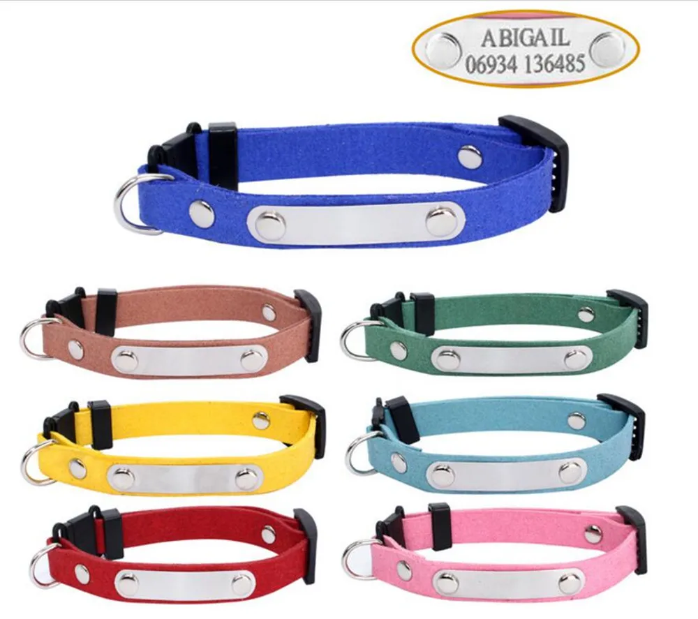 Collar para perro con grabado gratis, 1 Uds., etiqueta personalizada con nombre de gato, Collar con nombre de cuero ajustable, Collar para mascota, Collar con etiqueta para cachorro DIY - imagen 2