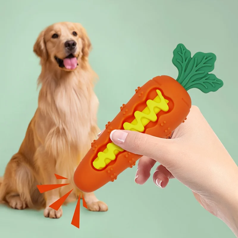 Juguete dental de silicona blanda con forma de zanahoria para cachorros - imagen 3