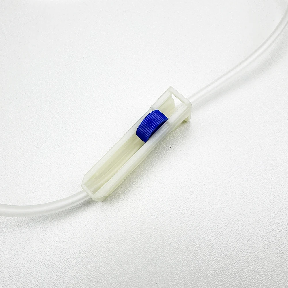 Juego de infusión de animales desechable, manguera de infusión de boca recta con boca de tornillo, tubo de infusión extendido de inyección por goteo de animales