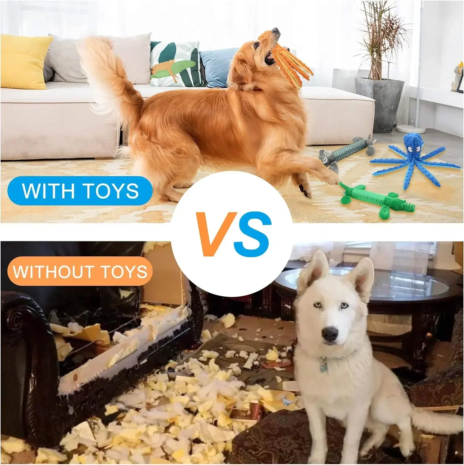 Juguete de peluche para mascotas, rompecabezas de concha de pulpo con chirrido para perros, juguete interactivo resistente a mordeduras para limpieza de dientes de perros, juguete para masticar, suministros para mascotas - imagen 3