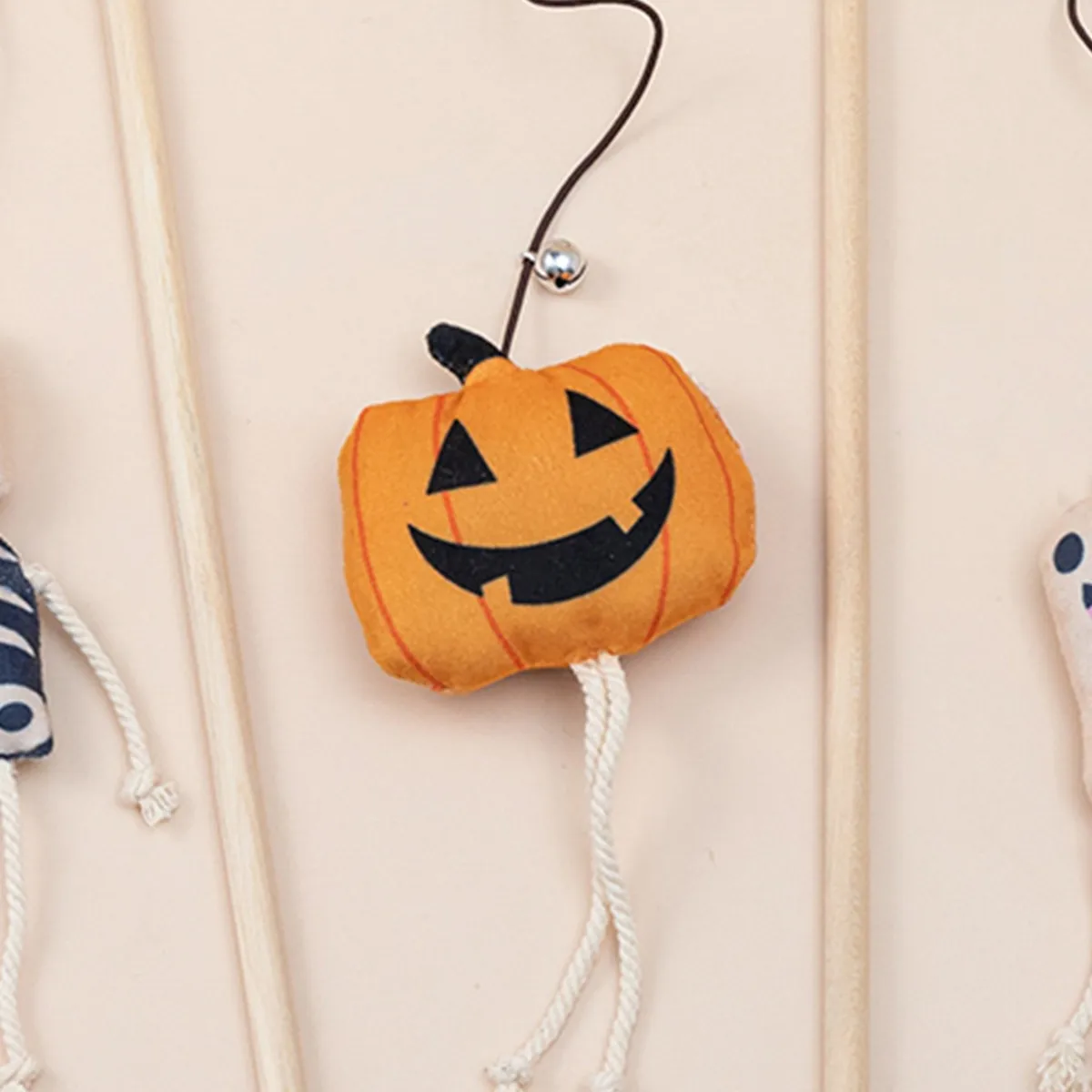 Juguetes interactivos para gatos, cuerda de algodón con campana, Varita Teaser, suministros para gatitos, esqueleto divertido, fantasma, halloween - imagen 5