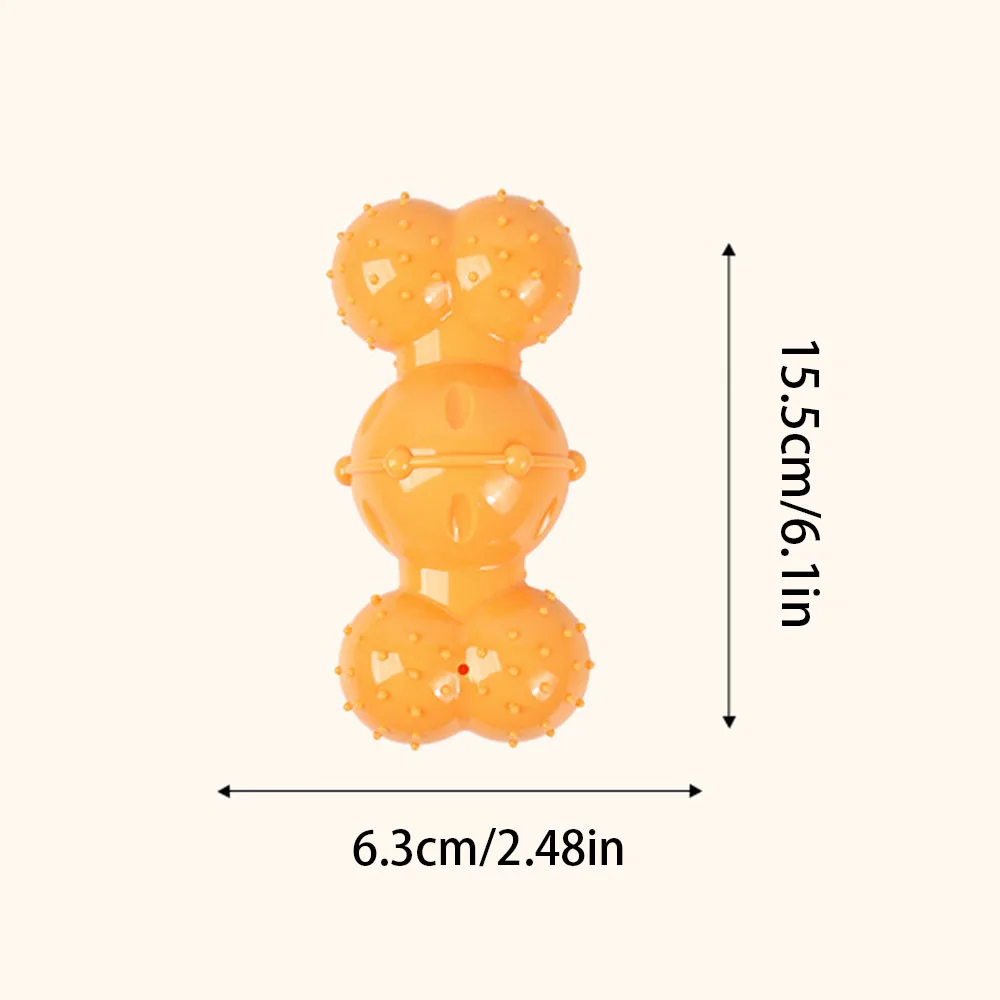 Juguete para masticar hueso de perro chirriante: juguete de limpieza dental molar de goma, juguete interactivo antimordida para aliviar el aburrimiento, - imagen 5