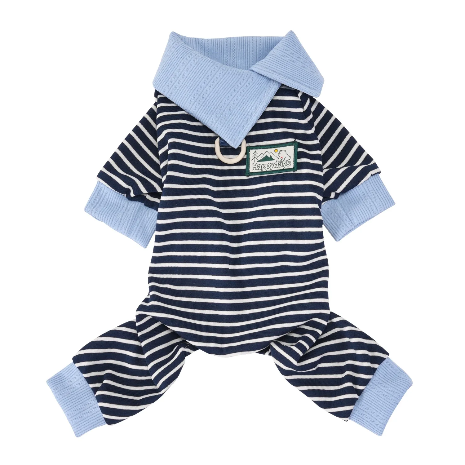 Camisa a rayas primavera transpirable para perros y gatos – Cuello camisero - imagen 2