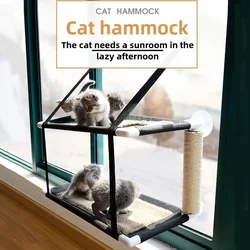 Hamaca terciopelo acolchada para gatos – Columpio suave y relajante