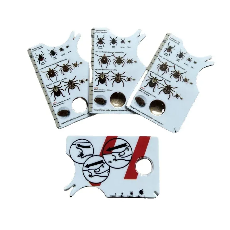 Tarjeta de garrapatas con lupa permite una fácil extracción de garrapatas, eliminador de garrapatas para perros y gatos con práctico tamaño de bolsillo 8,5x5,4x0,1 cm - imagen 3