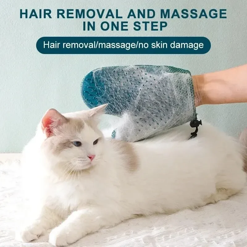 1 unidad, guantes removedores de pelo de mascotas de doble cara, guantes de aseo para mascotas, guantes de cepillos de deshedding suaves, para manopla de deshedding de perros y gatos, - imagen 2