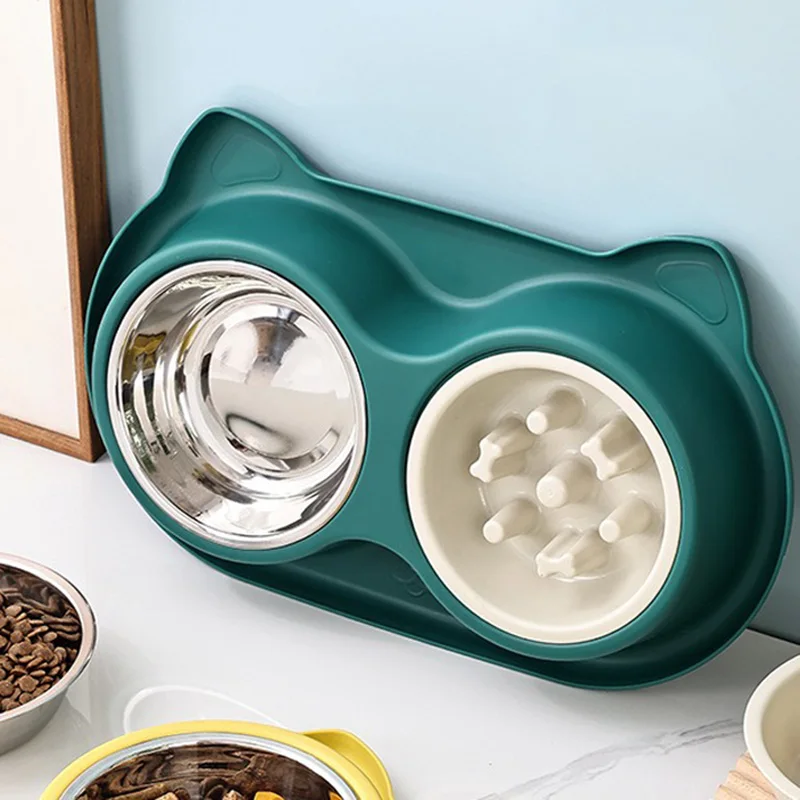 Cuenco de comida lenta para mascotas, alimentador antiasfixia, plato de acero inoxidable para perros, plato para comer para perros en casa, suministros para alimentar a perros antiolpes - imagen 2