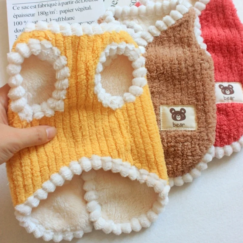 Chaqueta de lana suave para perros, abrigo cálido de invierno, ropa sólida para perros pequeños, chaleco para perros, abrigo para perros, Bulldog Francés, Chihuahua, ropa para Yorkies
