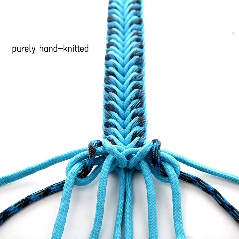 Collar de perro puramente tejido a mano, Collar y correa para mascotas tejidos a mano, correa semi-P, previene el tirón explosivo, collar reflectante para perro - imagen 5